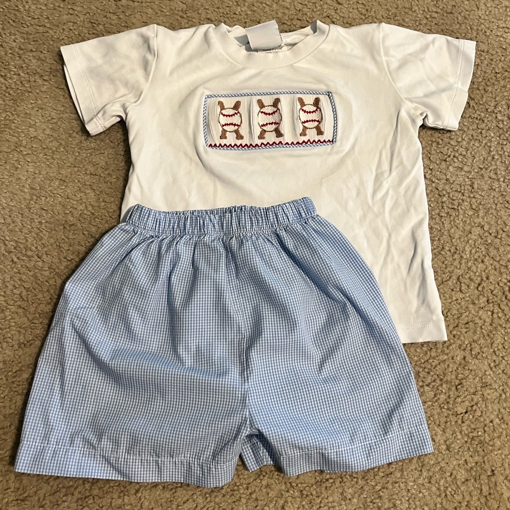 ⚾️ baseball smocked set